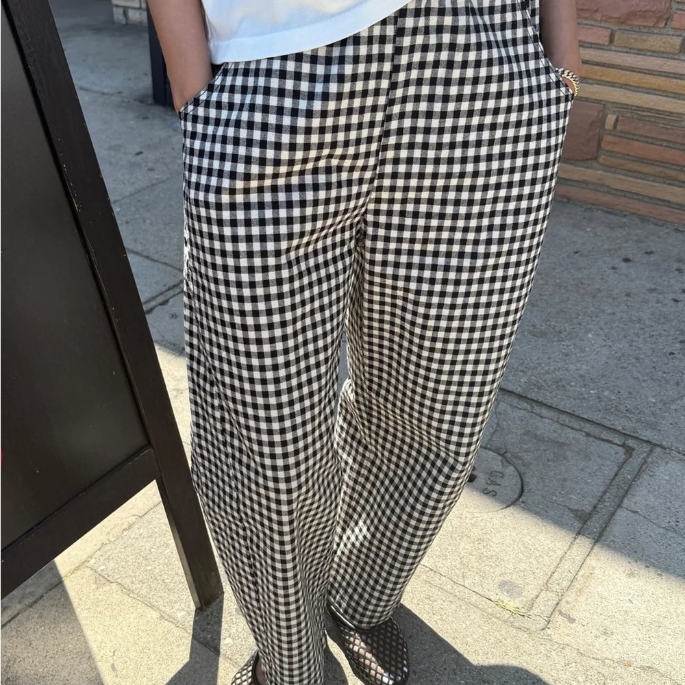 Le Bon Shoppe Arc L Gingham Pants Navy White